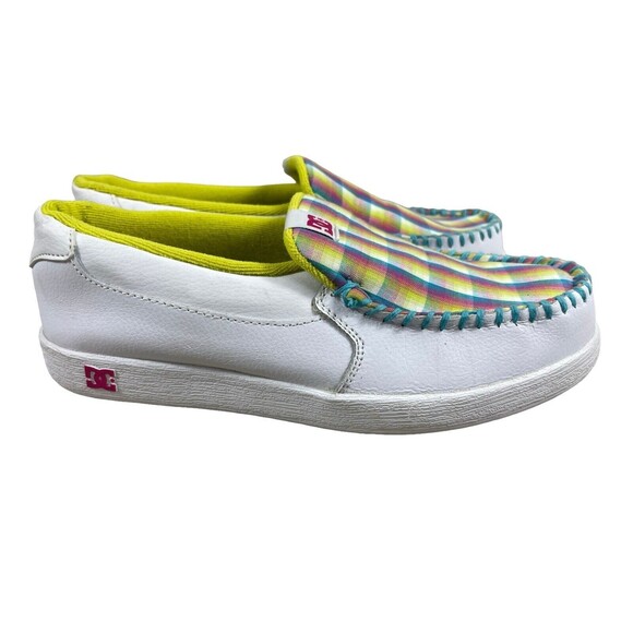 Women’s DC Villain SE White Plaid Comfort Slip On Loafers 8W - Picture 5 of 10